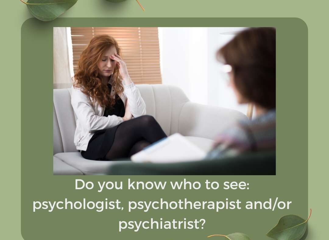 Do you know who to see: psychologist, psychotherapist and/or psychiatrist?
